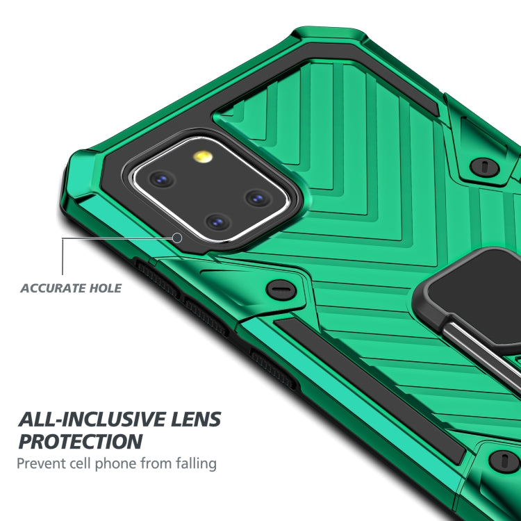 For Samsung Galaxy A81 Cool Armor PC + TPU Shockproof Case with 360 Degree Rotation Ring Holder