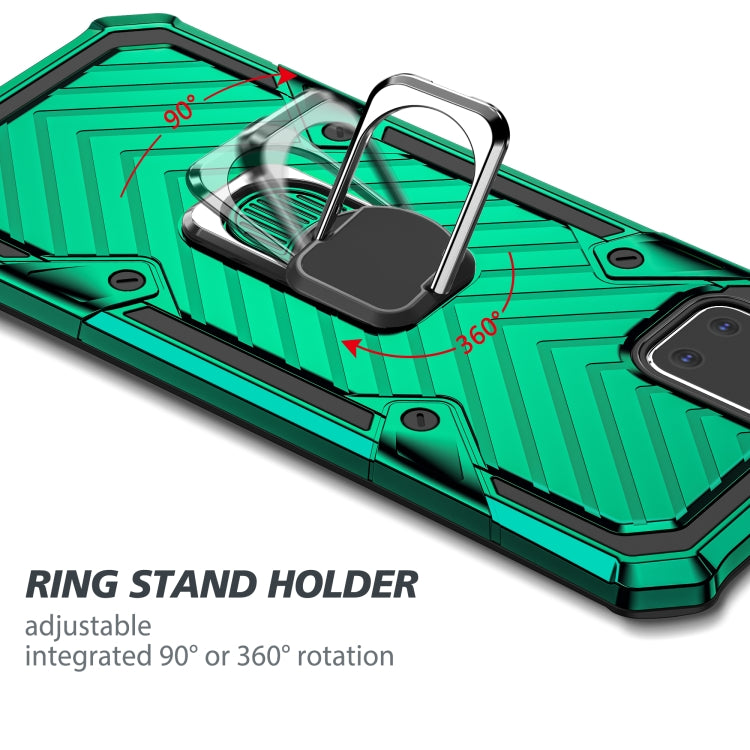 For Samsung Galaxy A81 Cool Armor PC + TPU Shockproof Case with 360 Degree Rotation Ring Holder
