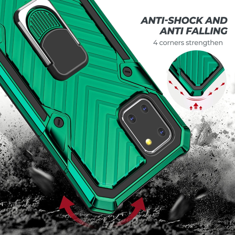 For Samsung Galaxy A81 Cool Armor PC + TPU Shockproof Case with 360 Degree Rotation Ring Holder