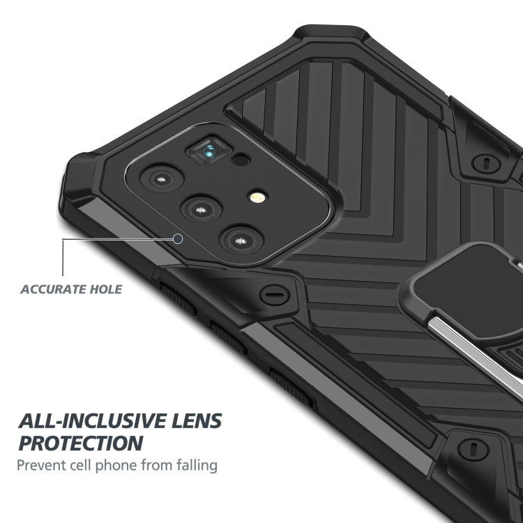 For Samsung Galaxy A91 Cool Armor PC + TPU Shockproof Case with 360 Degree Rotation Ring Holder