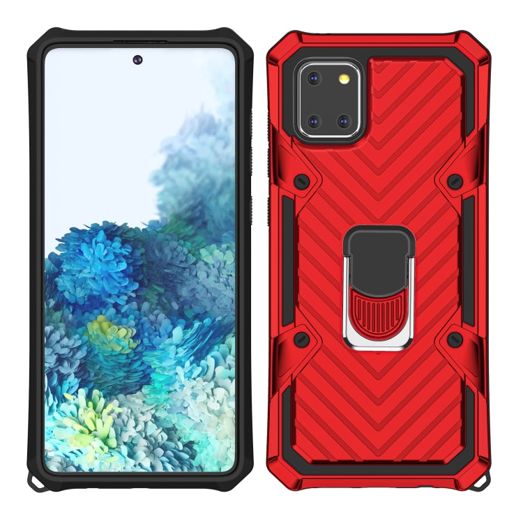 For Samsung Galaxy A91 Cool Armor PC + TPU Shockproof Case with 360 Degree Rotation Ring Holder