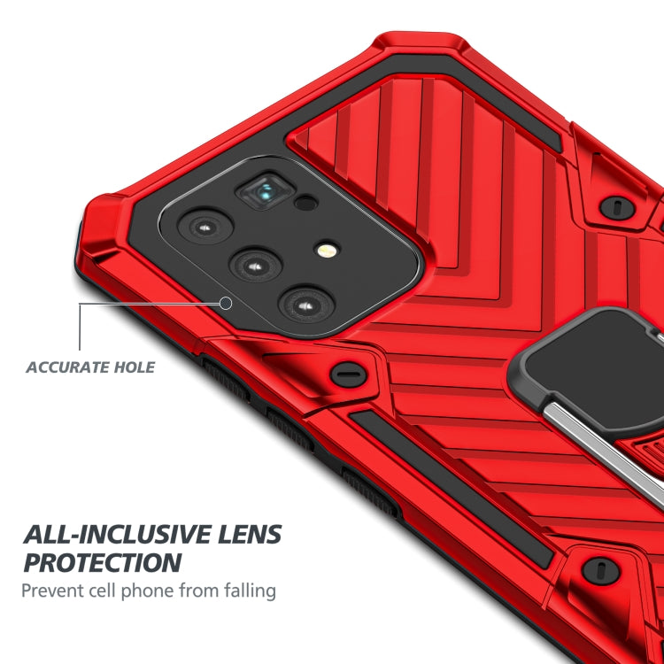 For Samsung Galaxy A91 Cool Armor PC + TPU Shockproof Case with 360 Degree Rotation Ring Holder