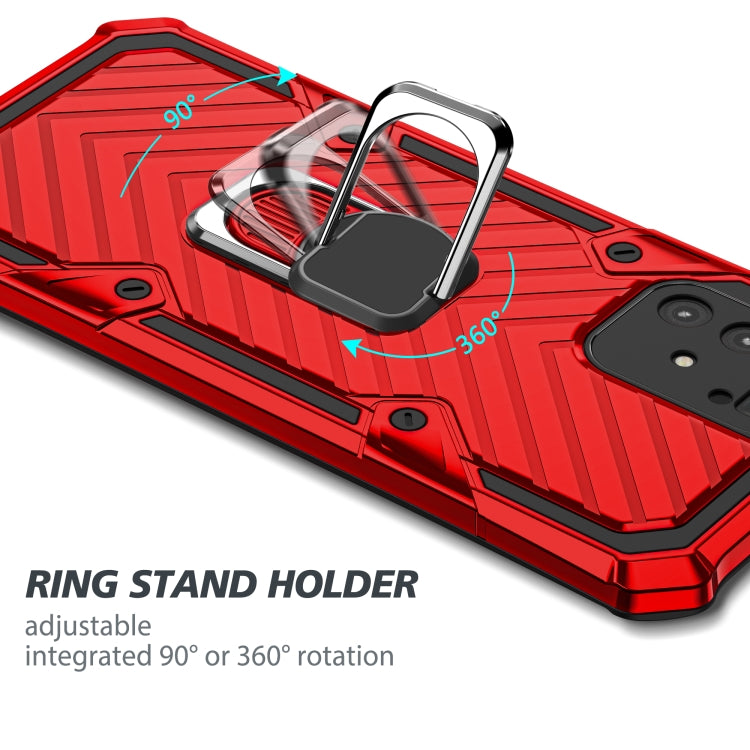 For Samsung Galaxy A91 Cool Armor PC + TPU Shockproof Case with 360 Degree Rotation Ring Holder