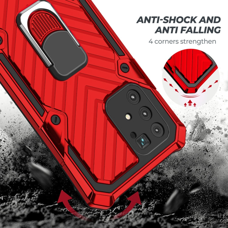 For Samsung Galaxy A91 Cool Armor PC + TPU Shockproof Case with 360 Degree Rotation Ring Holder