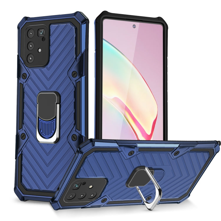 For Samsung Galaxy A91 Cool Armor PC + TPU Shockproof Case with 360 Degree Rotation Ring Holder