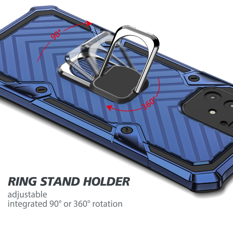 For Samsung Galaxy A91 Cool Armor PC + TPU Shockproof Case with 360 Degree Rotation Ring Holder