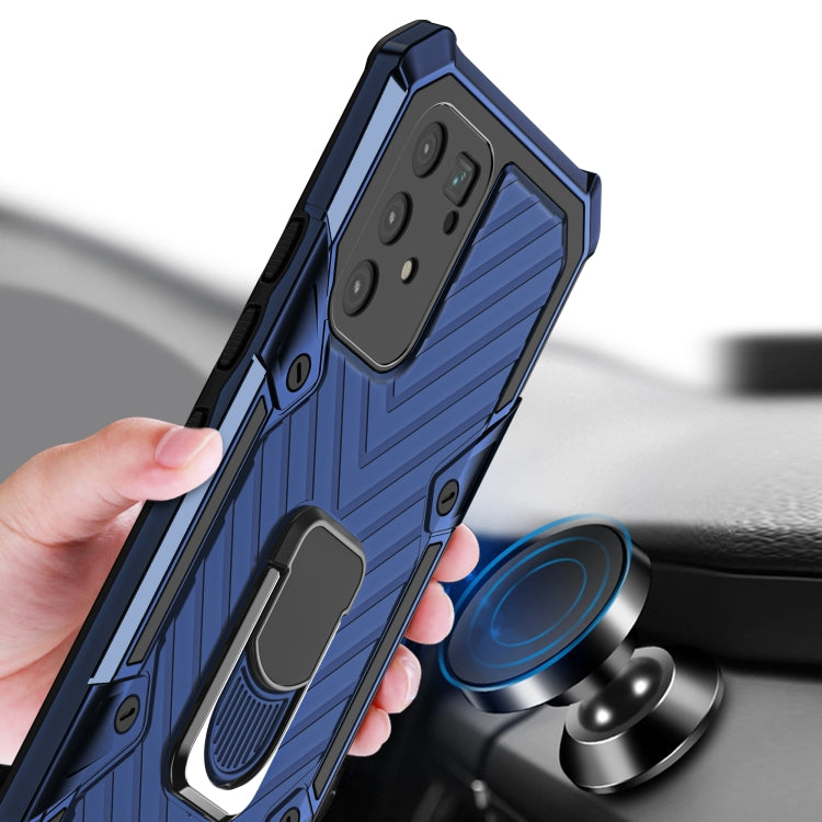 For Samsung Galaxy A91 Cool Armor PC + TPU Shockproof Case with 360 Degree Rotation Ring Holder