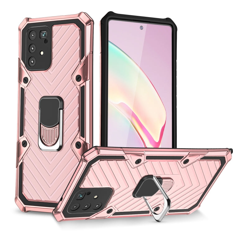 For Samsung Galaxy A91 Cool Armor PC + TPU Shockproof Case with 360 Degree Rotation Ring Holder
