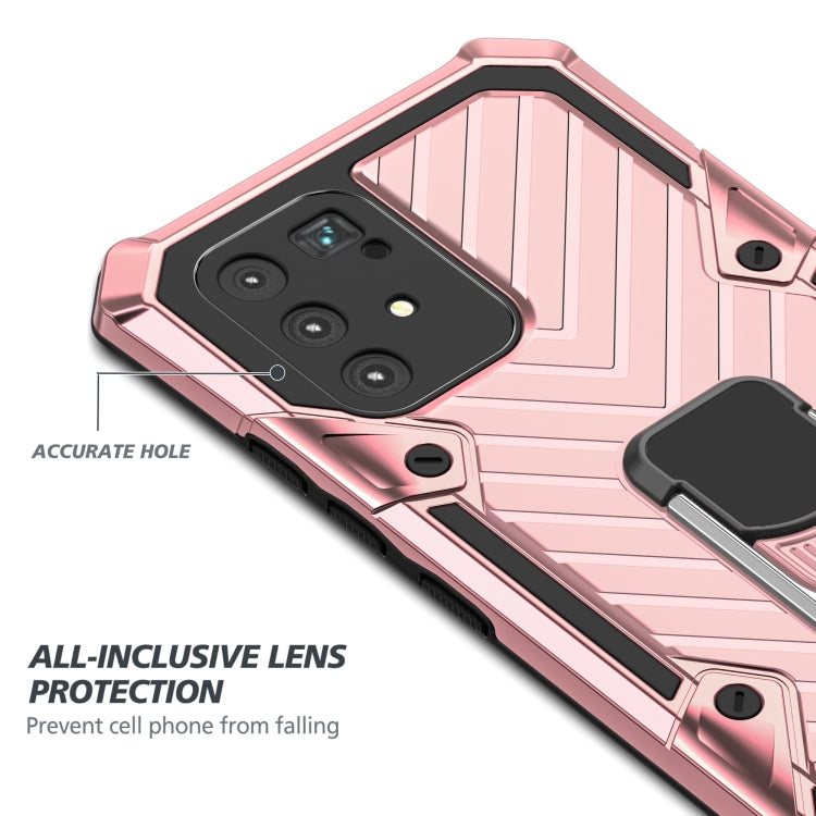For Samsung Galaxy A91 Cool Armor PC + TPU Shockproof Case with 360 Degree Rotation Ring Holder