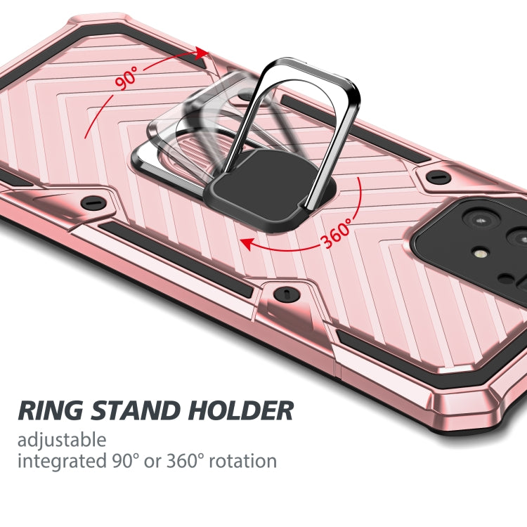 For Samsung Galaxy A91 Cool Armor PC + TPU Shockproof Case with 360 Degree Rotation Ring Holder