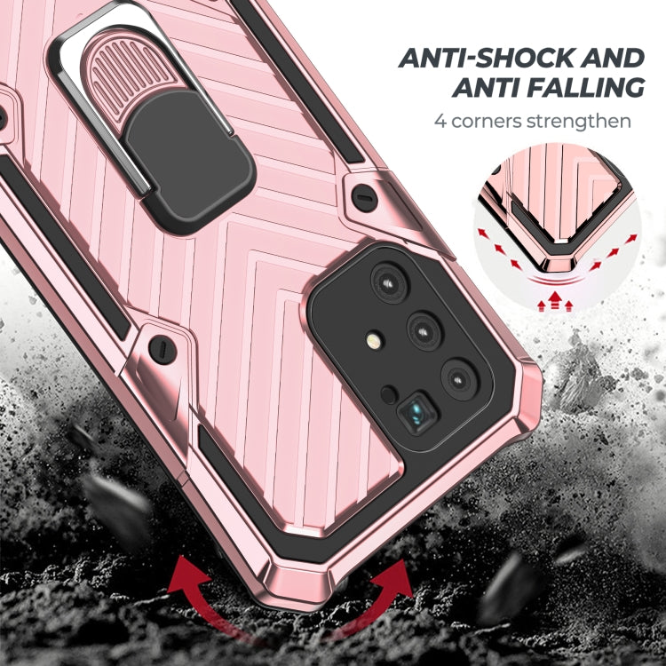 For Samsung Galaxy A91 Cool Armor PC + TPU Shockproof Case with 360 Degree Rotation Ring Holder