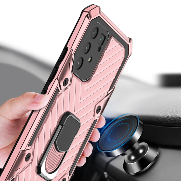For Samsung Galaxy A91 Cool Armor PC + TPU Shockproof Case with 360 Degree Rotation Ring Holder
