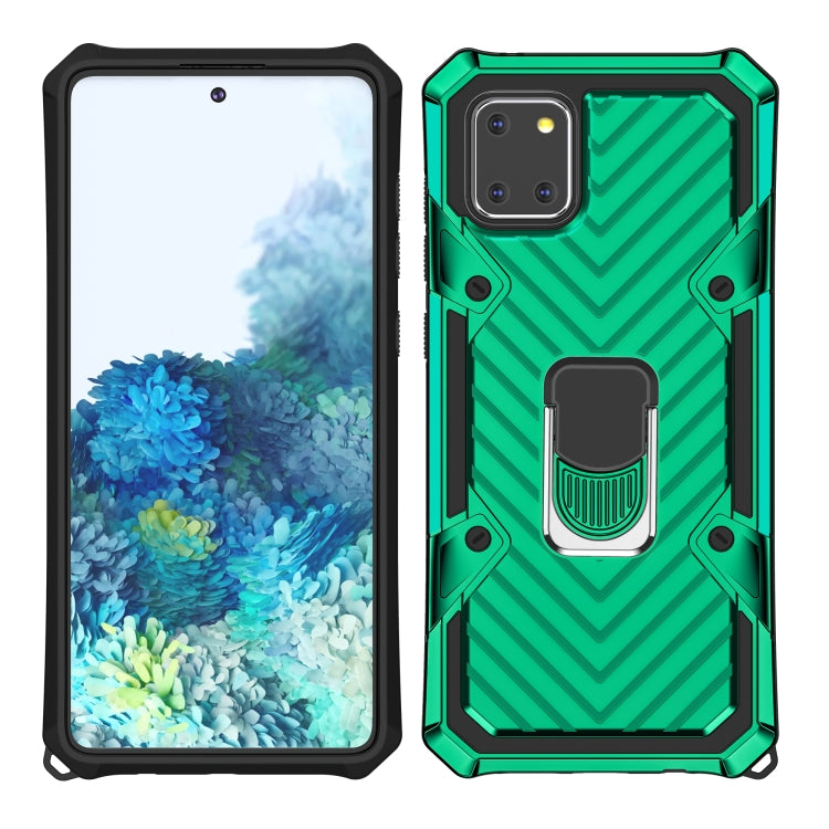 For Samsung Galaxy A91 Cool Armor PC + TPU Shockproof Case with 360 Degree Rotation Ring Holder