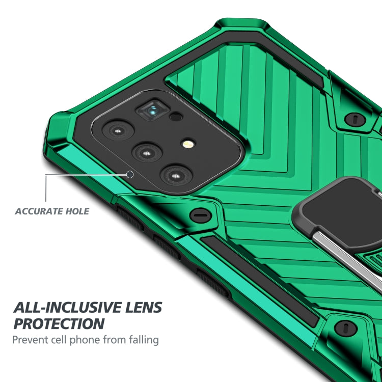 For Samsung Galaxy A91 Cool Armor PC + TPU Shockproof Case with 360 Degree Rotation Ring Holder
