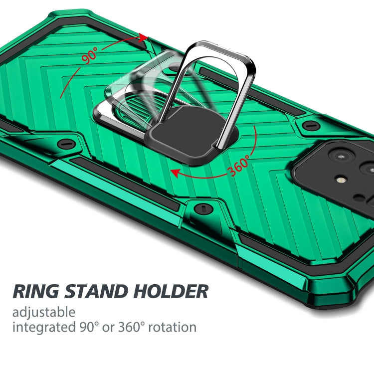 For Samsung Galaxy A91 Cool Armor PC + TPU Shockproof Case with 360 Degree Rotation Ring Holder