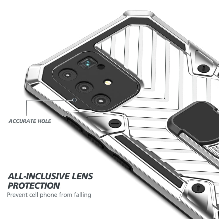 For Samsung Galaxy A91 Cool Armor PC + TPU Shockproof Case with 360 Degree Rotation Ring Holder