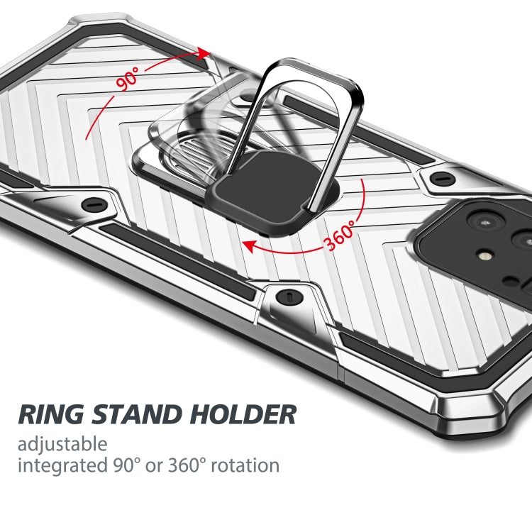 For Samsung Galaxy A91 Cool Armor PC + TPU Shockproof Case with 360 Degree Rotation Ring Holder
