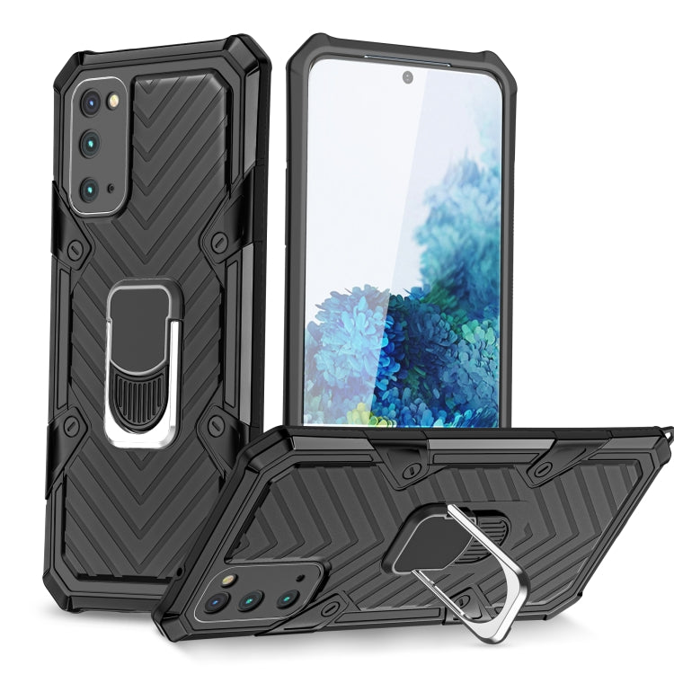 For Samsung Galaxy S20 Cool Armor PC + TPU Shockproof Case with 360 Degree Rotation Ring Holder