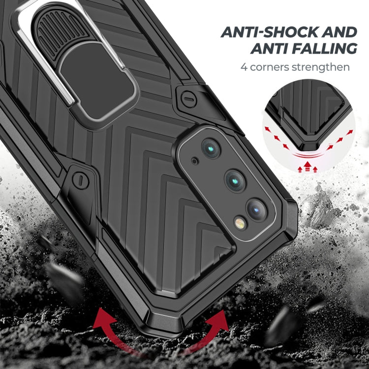 For Samsung Galaxy S20 Cool Armor PC + TPU Shockproof Case with 360 Degree Rotation Ring Holder