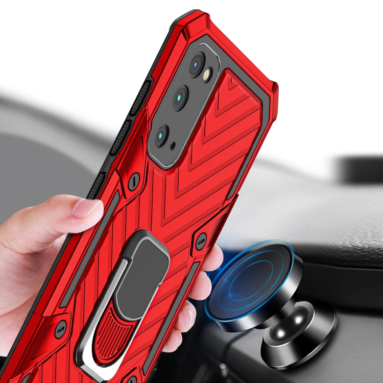 For Samsung Galaxy S20 Cool Armor PC + TPU Shockproof Case with 360 Degree Rotation Ring Holder