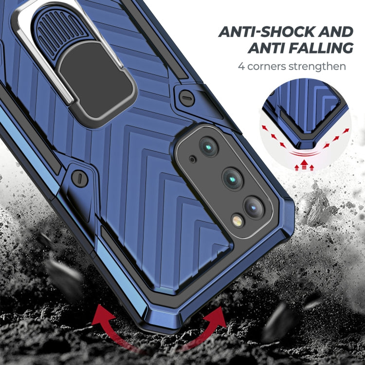 For Samsung Galaxy S20 Cool Armor PC + TPU Shockproof Case with 360 Degree Rotation Ring Holder