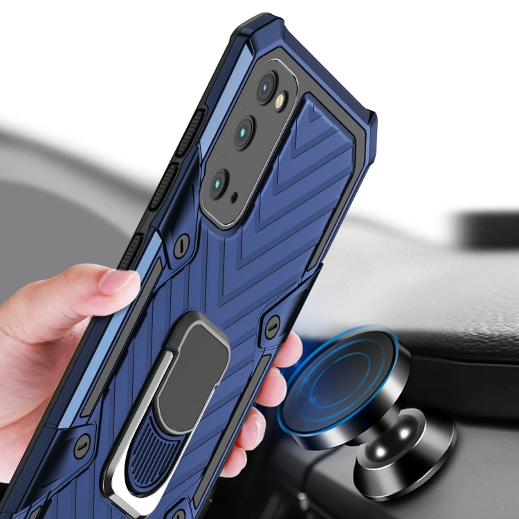 For Samsung Galaxy S20 Cool Armor PC + TPU Shockproof Case with 360 Degree Rotation Ring Holder