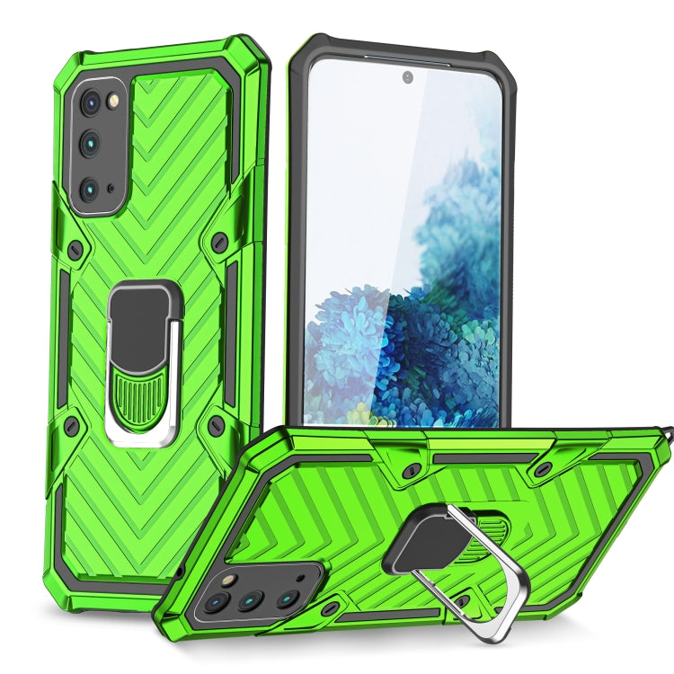 For Samsung Galaxy S20 Cool Armor PC + TPU Shockproof Case with 360 Degree Rotation Ring Holder