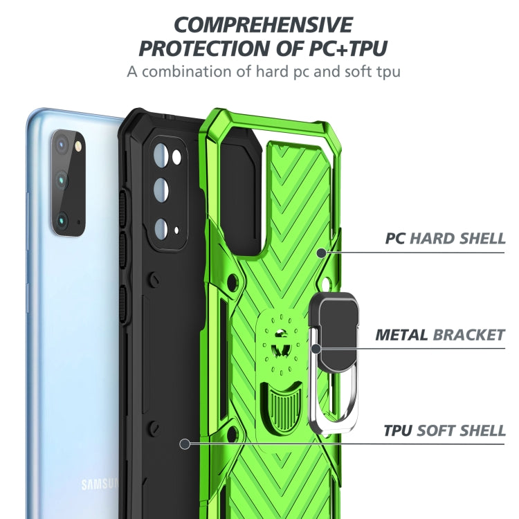 For Samsung Galaxy S20 Cool Armor PC + TPU Shockproof Case with 360 Degree Rotation Ring Holder