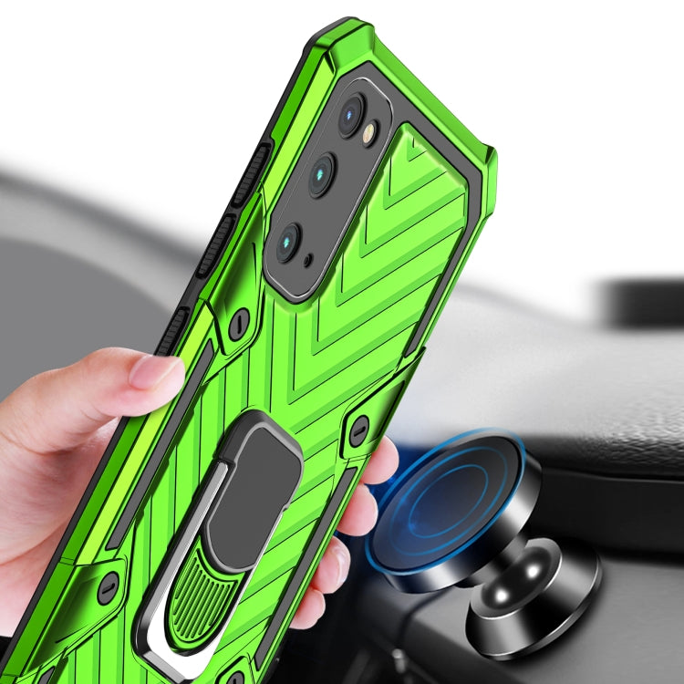 For Samsung Galaxy S20 Cool Armor PC + TPU Shockproof Case with 360 Degree Rotation Ring Holder