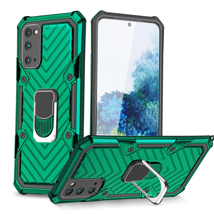 For Samsung Galaxy S20 Cool Armor PC + TPU Shockproof Case with 360 Degree Rotation Ring Holder