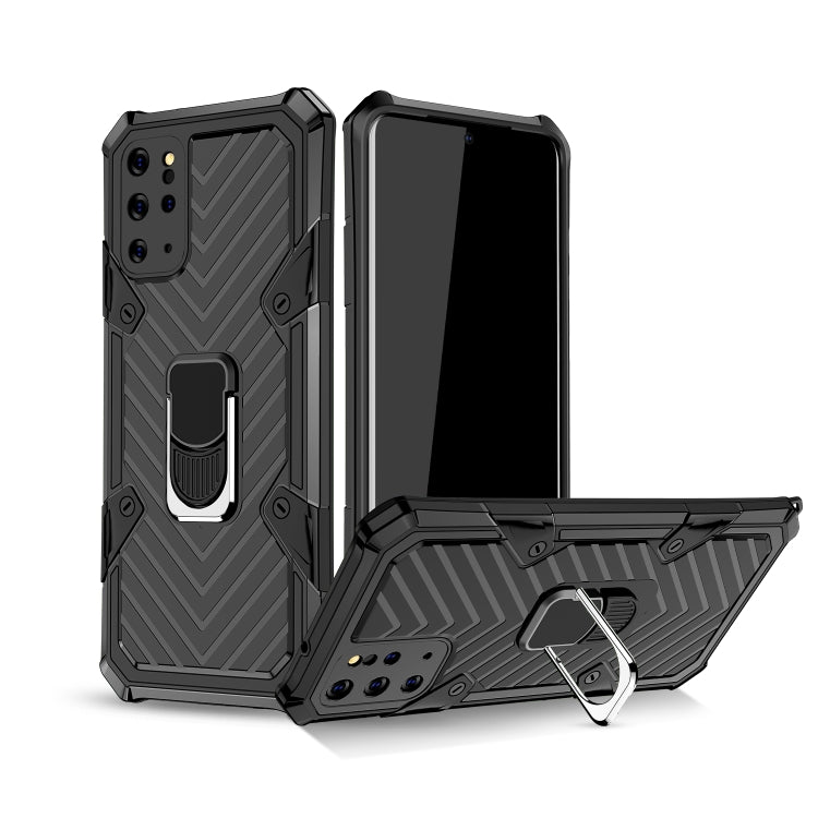 For Samsung Galaxy S20+ Cool Armor PC + TPU Shockproof Case with 360 Degree Rotation Ring Holder