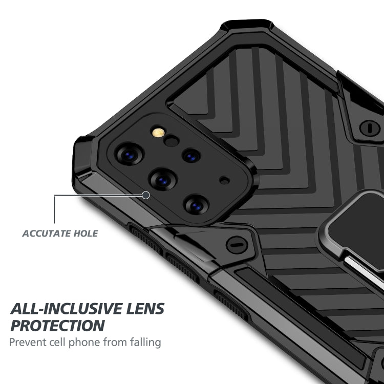 For Samsung Galaxy S20+ Cool Armor PC + TPU Shockproof Case with 360 Degree Rotation Ring Holder