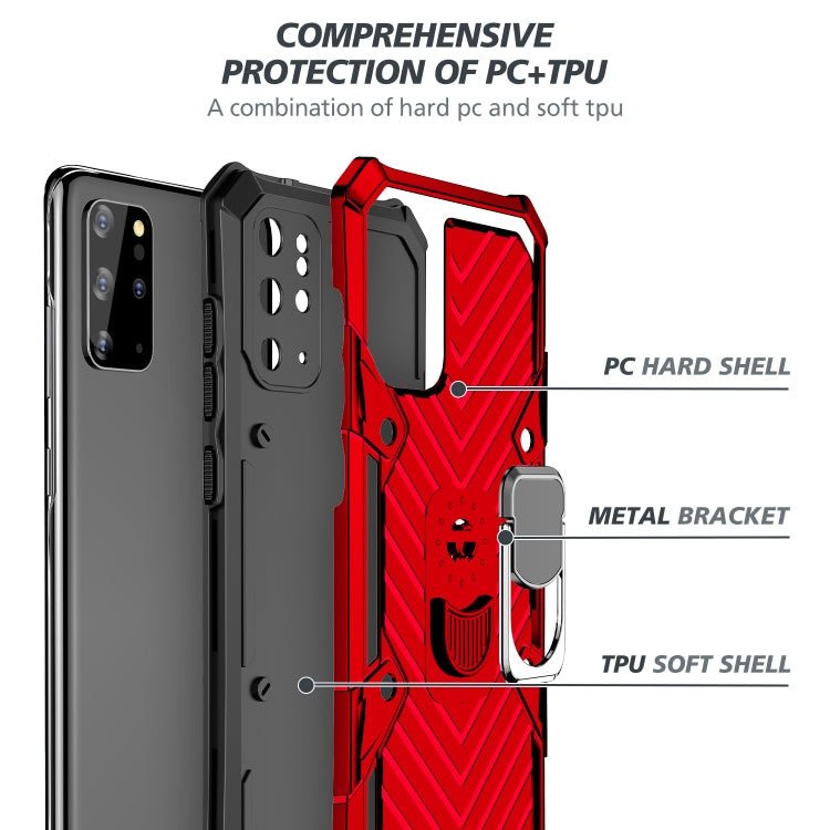 For Samsung Galaxy S20+ Cool Armor PC + TPU Shockproof Case with 360 Degree Rotation Ring Holder