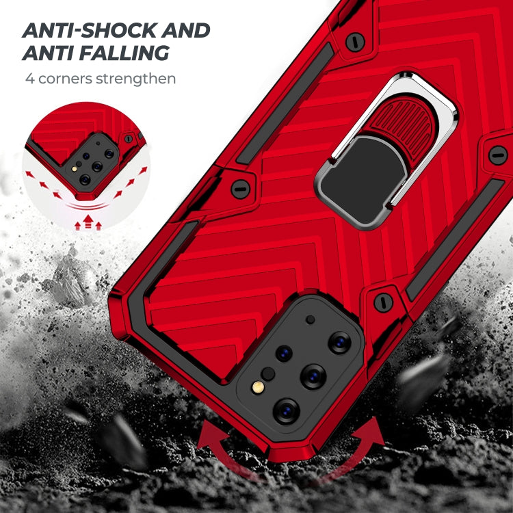 For Samsung Galaxy S20+ Cool Armor PC + TPU Shockproof Case with 360 Degree Rotation Ring Holder