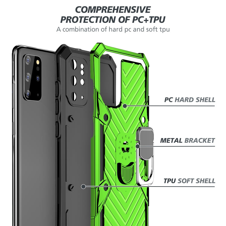 For Samsung Galaxy S20+ Cool Armor PC + TPU Shockproof Case with 360 Degree Rotation Ring Holder