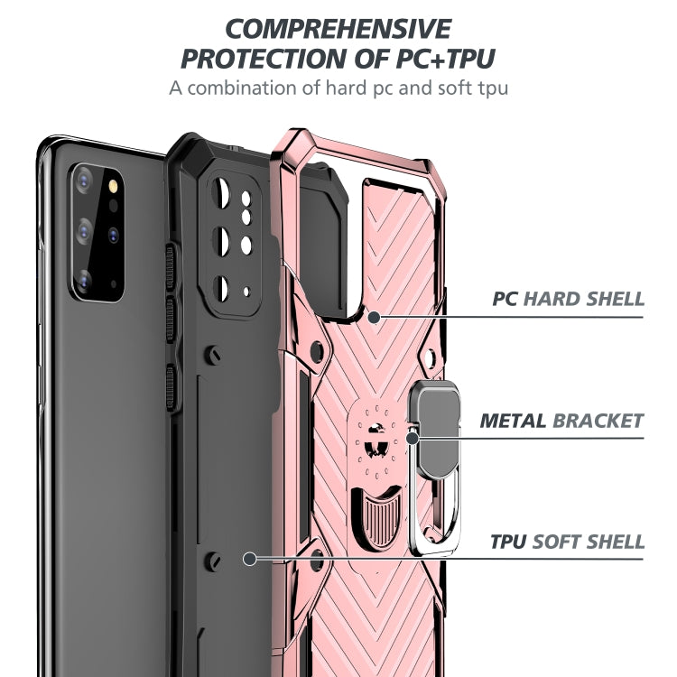 For Samsung Galaxy S20+ Cool Armor PC + TPU Shockproof Case with 360 Degree Rotation Ring Holder