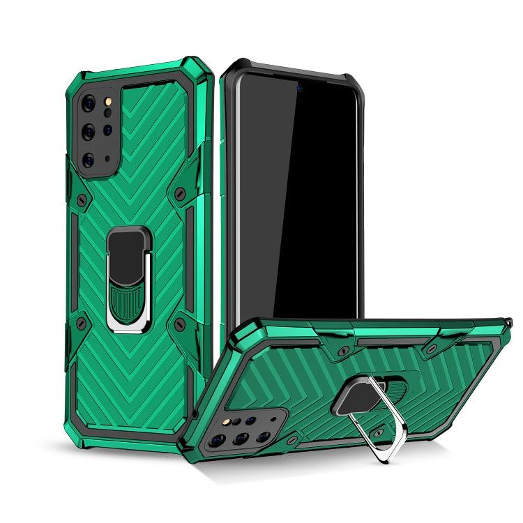 For Samsung Galaxy S20+ Cool Armor PC + TPU Shockproof Case with 360 Degree Rotation Ring Holder