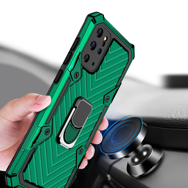 For Samsung Galaxy S20+ Cool Armor PC + TPU Shockproof Case with 360 Degree Rotation Ring Holder