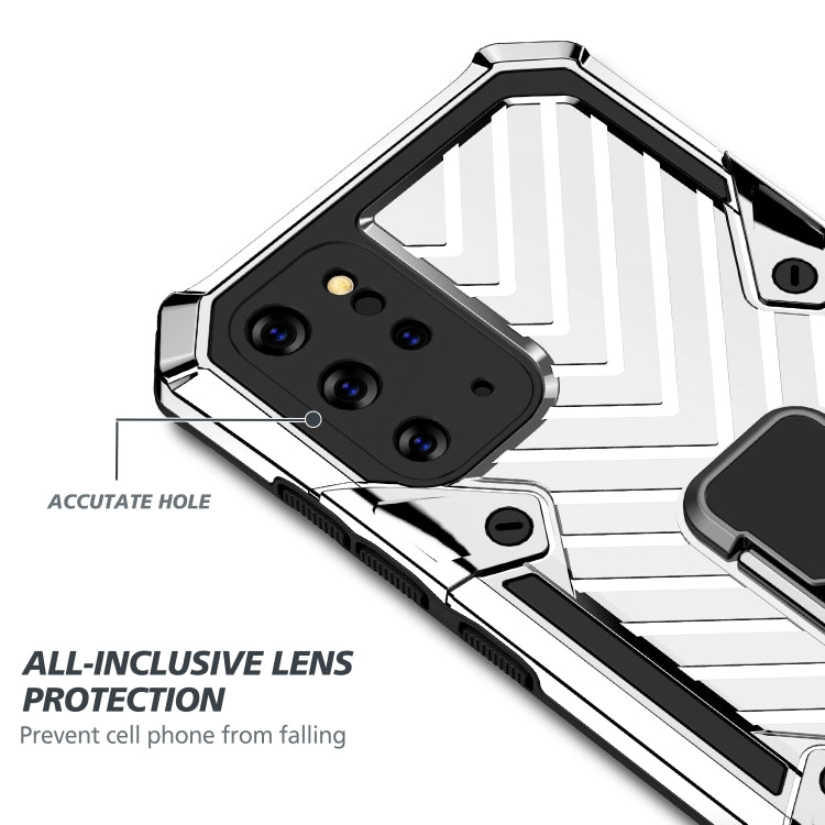 For Samsung Galaxy S20+ Cool Armor PC + TPU Shockproof Case with 360 Degree Rotation Ring Holder