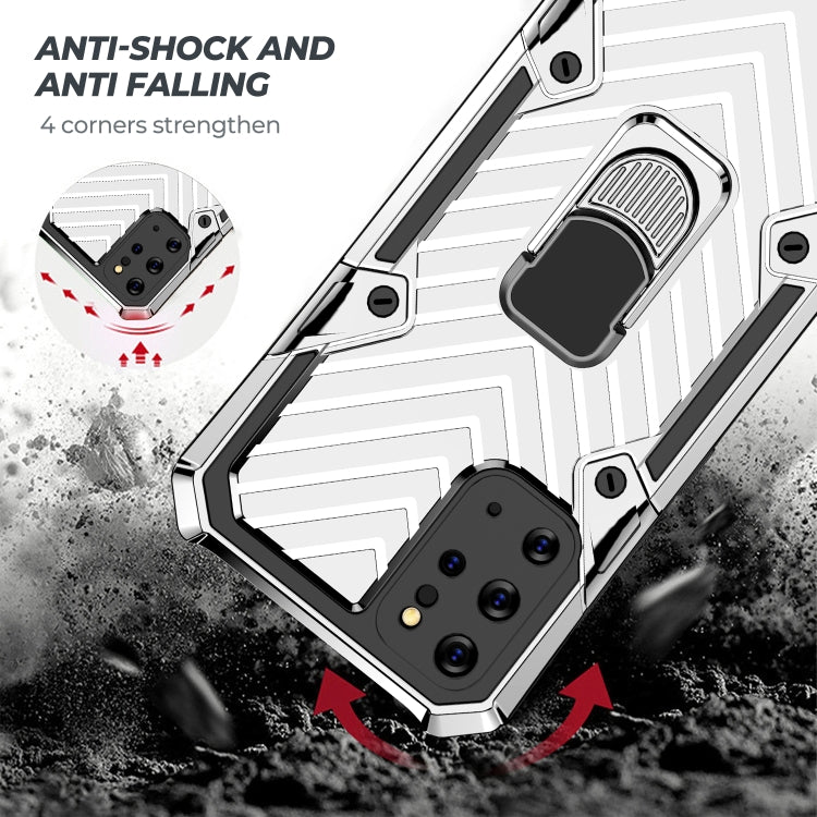 For Samsung Galaxy S20+ Cool Armor PC + TPU Shockproof Case with 360 Degree Rotation Ring Holder