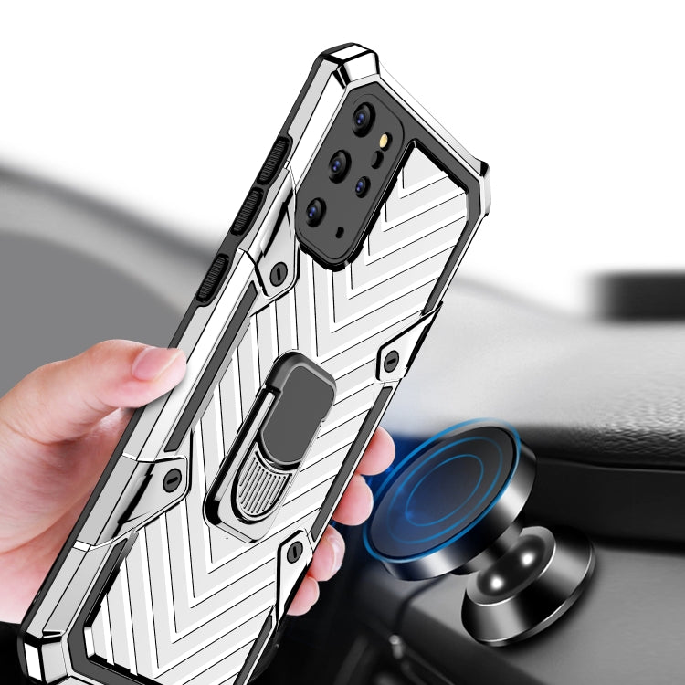 For Samsung Galaxy S20+ Cool Armor PC + TPU Shockproof Case with 360 Degree Rotation Ring Holder