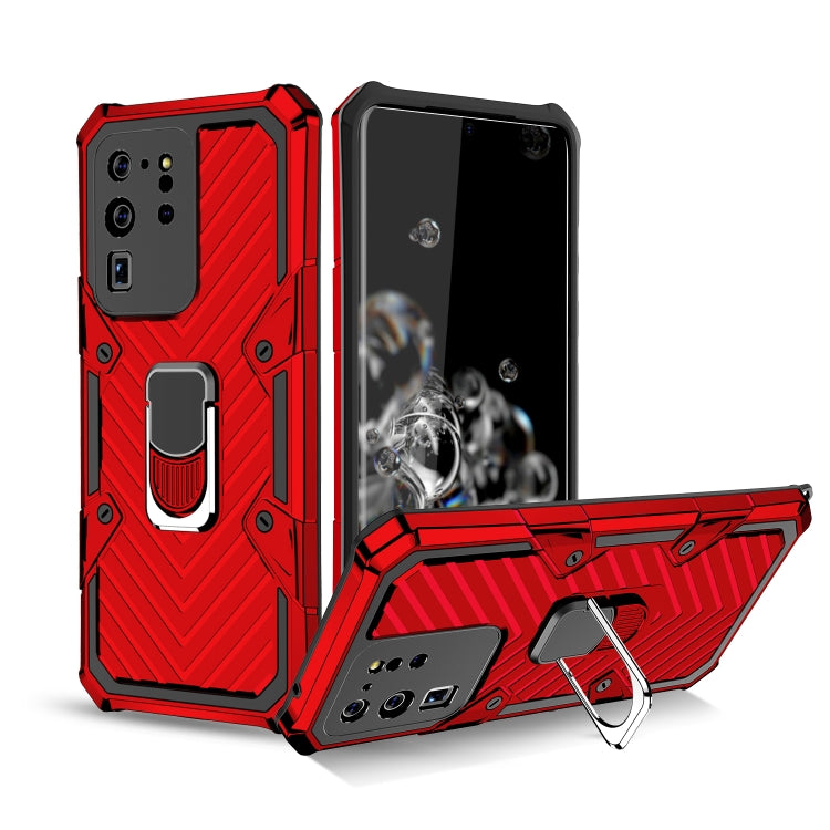 For Samsung Galaxy S20 Ultra Cool Armor PC + TPU Shockproof Case with 360 Degree Rotation Ring Holder