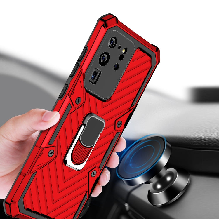 For Samsung Galaxy S20 Ultra Cool Armor PC + TPU Shockproof Case with 360 Degree Rotation Ring Holder