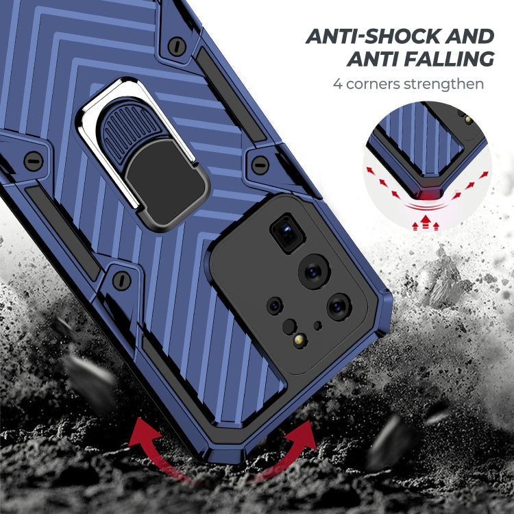 For Samsung Galaxy S20 Ultra Cool Armor PC + TPU Shockproof Case with 360 Degree Rotation Ring Holder
