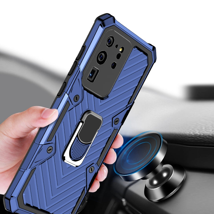 For Samsung Galaxy S20 Ultra Cool Armor PC + TPU Shockproof Case with 360 Degree Rotation Ring Holder