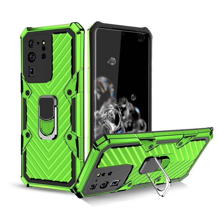 For Samsung Galaxy S20 Ultra Cool Armor PC + TPU Shockproof Case with 360 Degree Rotation Ring Holder