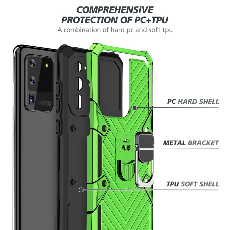 For Samsung Galaxy S20 Ultra Cool Armor PC + TPU Shockproof Case with 360 Degree Rotation Ring Holder