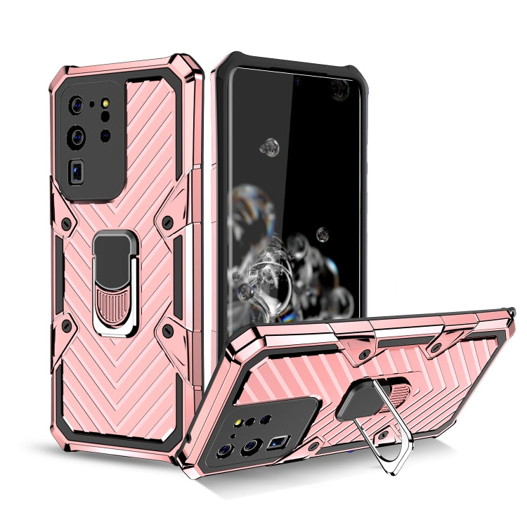 For Samsung Galaxy S20 Ultra Cool Armor PC + TPU Shockproof Case with 360 Degree Rotation Ring Holder