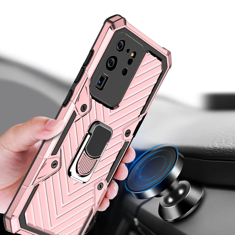 For Samsung Galaxy S20 Ultra Cool Armor PC + TPU Shockproof Case with 360 Degree Rotation Ring Holder