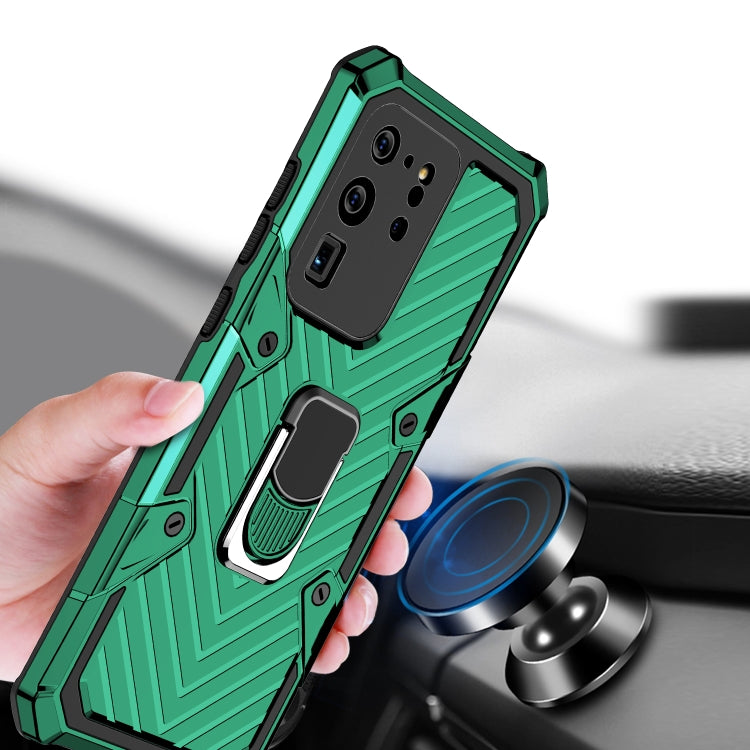 For Samsung Galaxy S20 Ultra Cool Armor PC + TPU Shockproof Case with 360 Degree Rotation Ring Holder